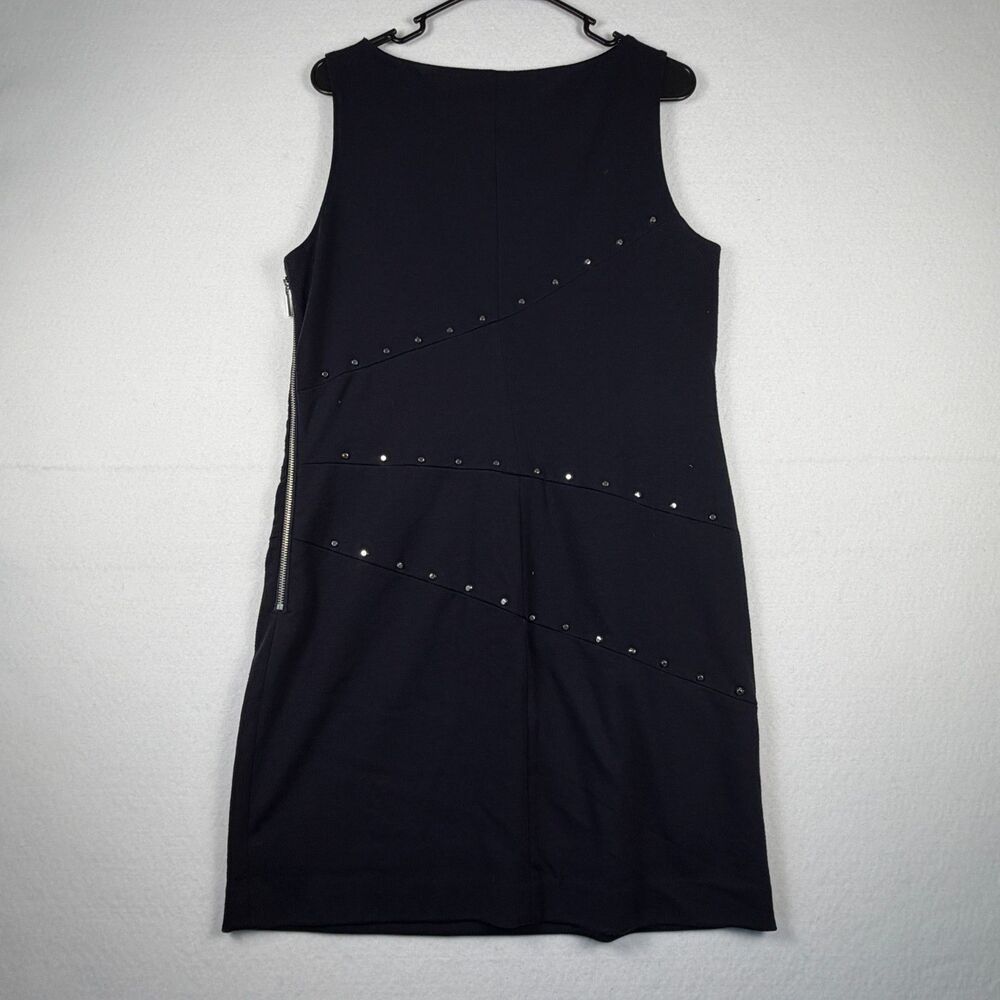 Michael Kors Size 12 Navy Studded Sheath Dress Sleeveless Career Cocktail - Picture 3 of 9